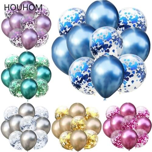 10Pcs Mixed Gold Wedding Balloon Metal Confetti Balloons Birthday Party Decorations Adult Kids BabyShower Event Party Supplies