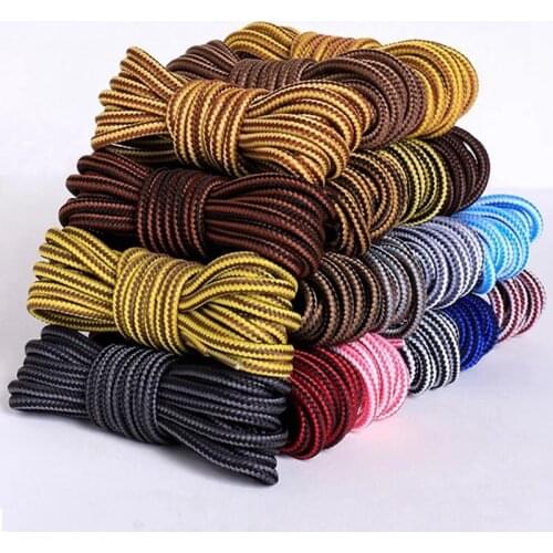 1 Pair Striped Double Color Shoe laces Round Outdoor Sneakers Shoelaces Cotton Boots Shoelace 70CM 90CM 120CM 150CM