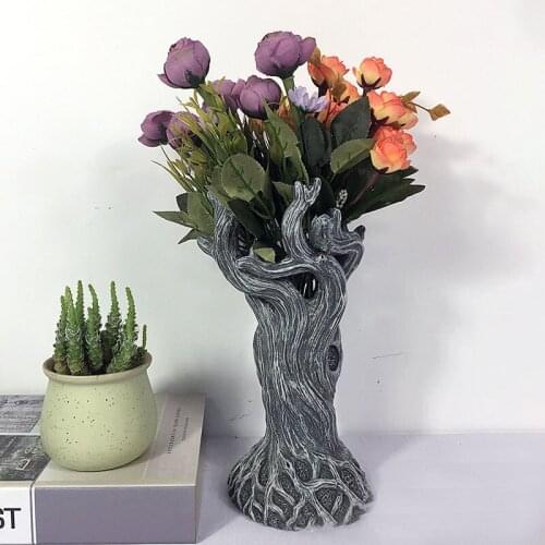 Nordic Resin Withered Tree Trunk Flower Plant Arrangement Vase Sculpture Decoration Living Room Dining Room Home Decor Ornaments