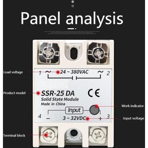 Ssr-80da single phase solid state relay DC controlled AC SUSWE