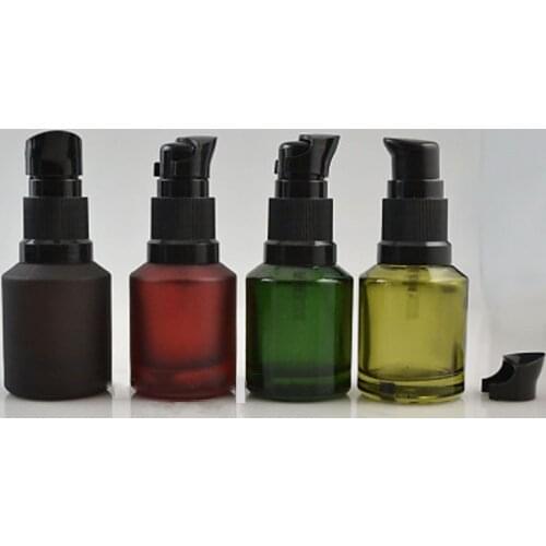 15ml Glass Spray Bottle Red Emulsion Containers Vial Green Empty Cosmetic Packing Brown Portable Pump Bottle Essential Oil Vial