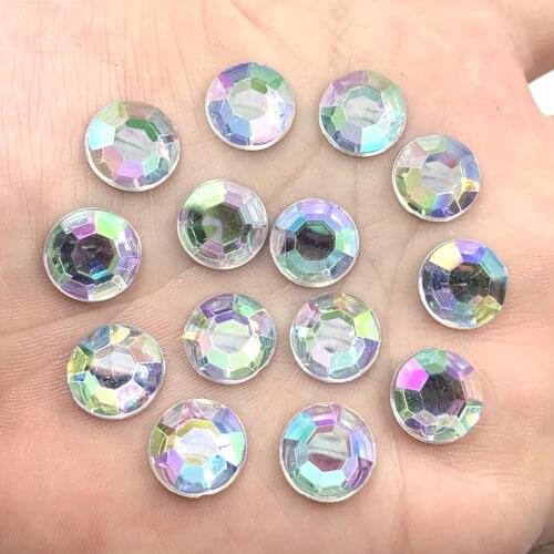 12mm Round Acrylic Crystal Stone Rhinestone Flatback for Dancing Dress Clothing Shoes Wedding Decoration DIY Craft 20Y960