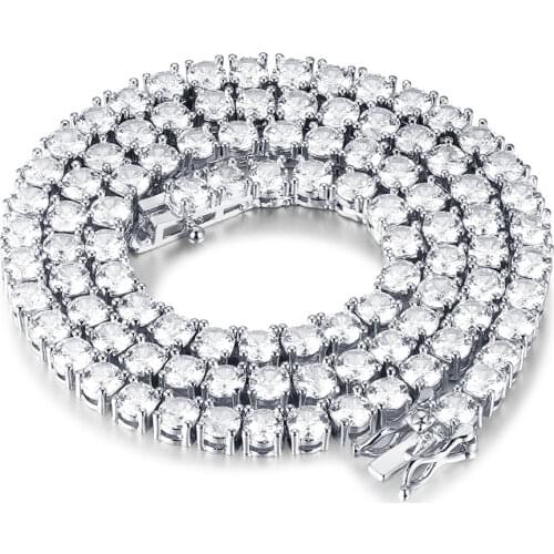 Super Shine 3-8mm 100% CZ Zircon Tennis Chain Necklace Wholesale Iced Out Hip Hop Micro Pave CZ Bracelet Chains Dropshipping