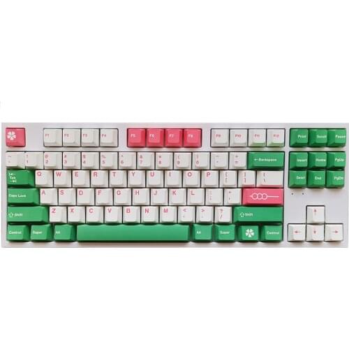 Dango Green Pink White Keycaps For Cherry Mx Gateron Kailh Box TTC Switch Mechanical Keyboard 135keys Cherry Profile PBT Key Cap
