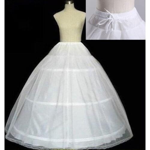 High Quality White 3 Hoops Petticoat Crinoline Slip Underskirt For Wedding Dress Bridal Gown Wedding Accessories
