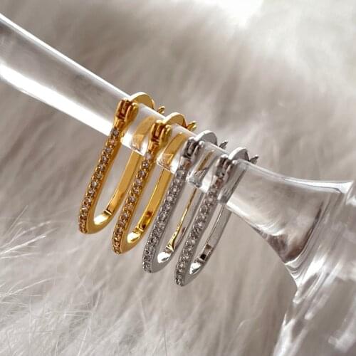 Button Earrings female geometric net red atmosphere Earrings cool wind square earrings earrings earrings