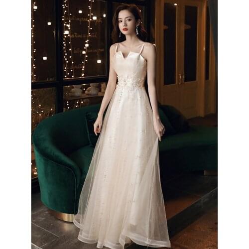 New champone sleeveless sequined lady girl women princess prom evening performance banquet party ball dress gown free ship