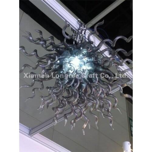 Residential Lamp for Living Room Decoration CE UL Led Light Style Hand Blown Glass Art Black Chandelier Light