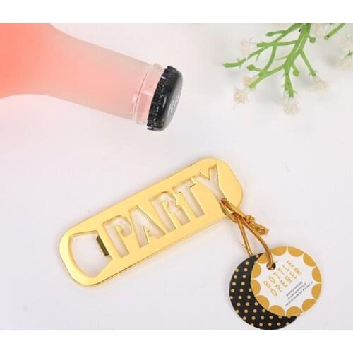 Gold Party Letters Beer Bottle Opener For Wedding Party Favors Gift Bridal Shower Guest Souvenir LX4494