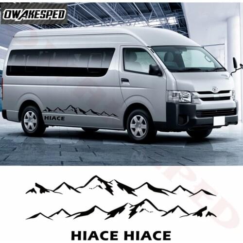 1set Mountain Graphics Vinyl Decals For-Toyota Hiace Car Styling Door Side Skirt Sticker Auto Body Decor Stripes