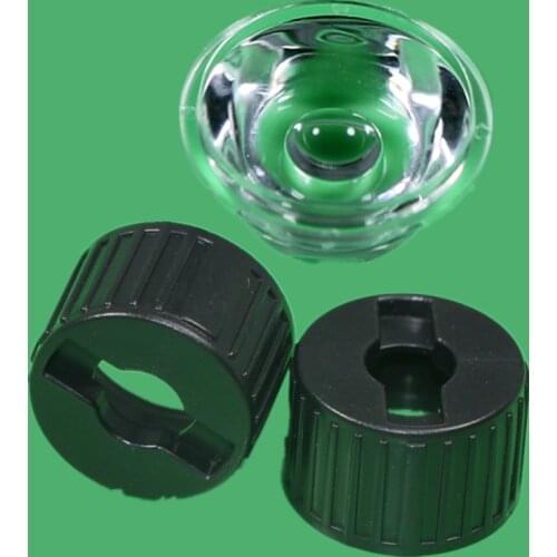 10pcs 5/8/10/15/20/25/30/45/60/90/120 degrees LED Lens With Black Holder For 1W 3W 5W High Power LED Lamp Light