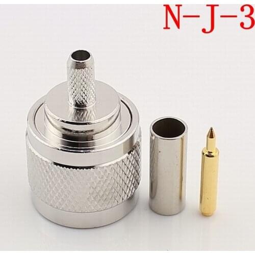 10pcs/lot N Connector RF Coaxial Connector 50-3 N-Type Male Connector for RG58 RG142 RG400 LMR195 RF Connector