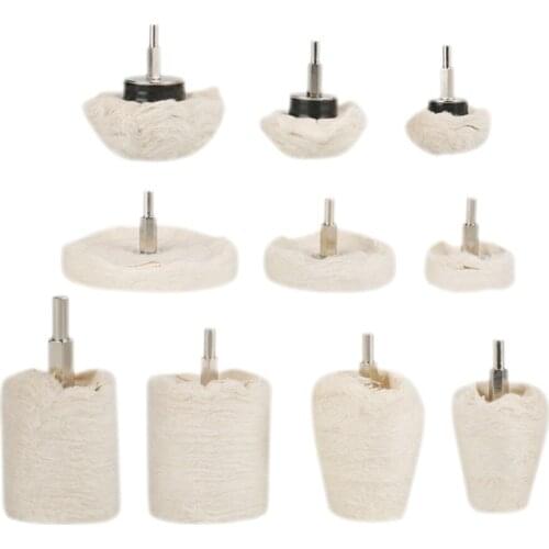 10Pcs/lot Polishing Wheel Mop Buffing Polishing Wheel Pad Kit For metal,glass & aluminum products Polisher Buffer Mop Wheels hot