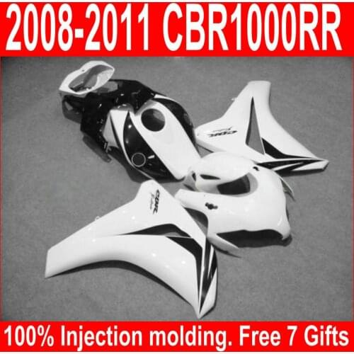 100% Injection Nolding Fairing Kit Fit For Honda CBR1000RR 08 09 10 11 White Black Fairings Set CBR 1000 RR 2008-2011 YJ25