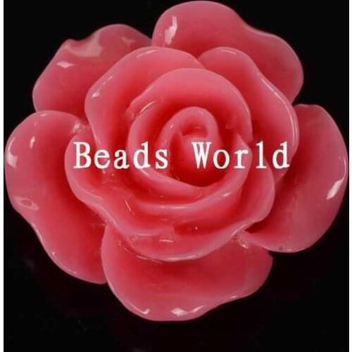 100Pcs Fuchsia Rose Flower Resin Flatback Cabochon Scrapbook Decoration Shoes Embellishment 15mm Dia(W06006 X 1)