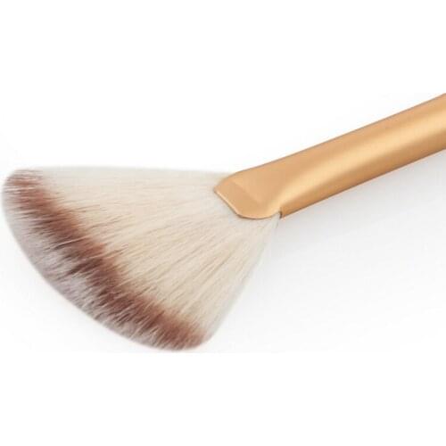 200pcs new Fan Brush Portable Slim Professional Makeup Brush Powder Foundation Make Up Tool