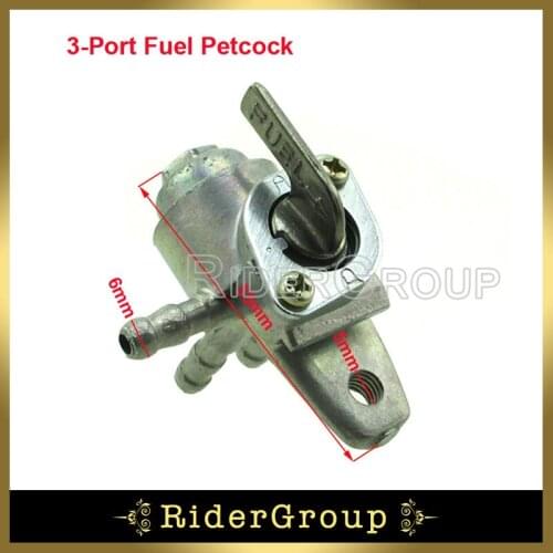 3-Port Gas Fuel Valve Tap Switch Petcock For Polaris Predator Outlaw Scrambler Sportsman 2 Stroke 50cc 90cc ATV Quad Pit Bike