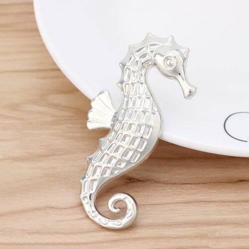 6 Pieces Tibetan Silver Large Seahorse Hippocampus Charms Pendants for Necklace Jewellery Making 65x26mm