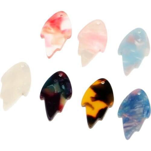 7 Pieces Acrylic Maple Leaf DIY Pendant Charms Pendants Necklace Bracelet Craft Making
