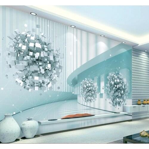 Beibehang Custom wallpaper 3d space future technology sense abstract architectural television background wall mural 3d wallpaper