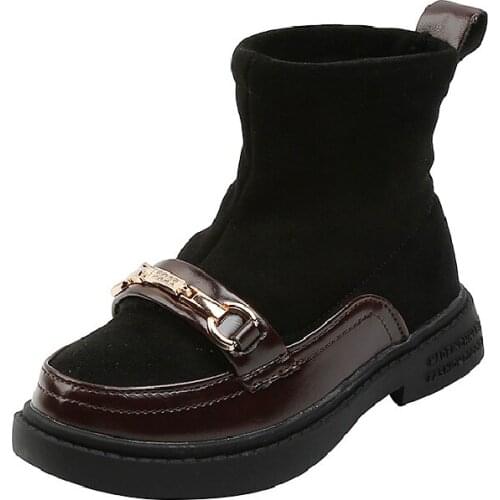 Autumn Winter for Child Kid Girl Princess Snow Boots Comfort Anti-Slip Short Flock Boots Fashion Cotton-Padded Shoes Teens Girls