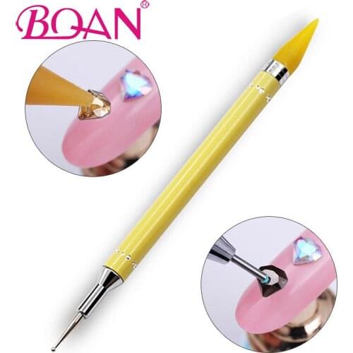BQAN Dual-ended Nail Rhinestone Dotting Pen Tool Studs Picker Wax Pencil Crystal Beads Handle Nail Art Tool Manicure Decoration