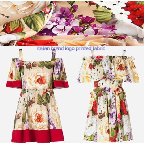 Custom brand printed polyester fabric cloth custom shirt dress clothing children fabric Support mass wholesale at low price