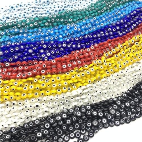 DIY Handmade Beaded Eye Beads Fashion Glass Loose Beads Jewelry Accessories Bracelet Beaded Material Factory Direct Sales