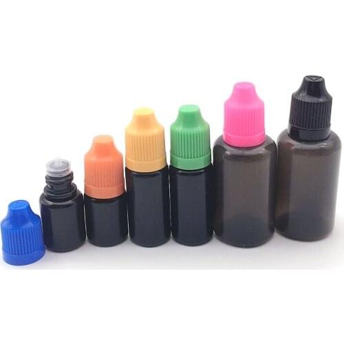 10Pcs Black 10ml 30ml PE Plastic Dropper Bottle E Liquid Bottle With ChildProof Cap and long tip Eye Liquid Bottle Free Ship