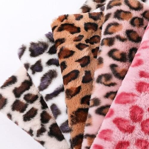 10Colours 1MX1.3M Faux Fur Fabric Leopard Print Rabbit Plush Fabric Garment Toy Homdecor Bag Material Thicken Hair Plush