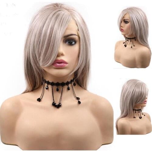 Kanekalon Ombre Blonde All Lace Wigs for Women Silver Blonde Mixed Lace Wig Imported Synthetic Heat Fiber All Hand Tied Wig 14