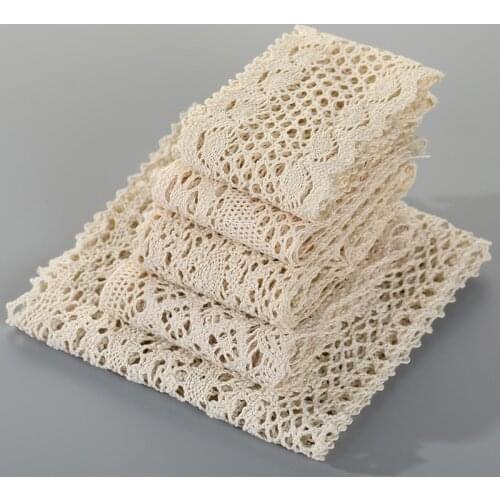 5.5/6/6.5/7.5/13.5cm Hollow Out Beige Cotton Lace Ribbon DIY Apparel Sewing & Fabric Home Textile Curtain Decoration Lace Tape
