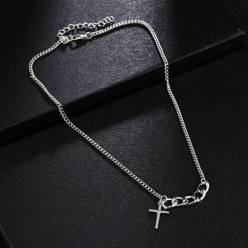 Summer Sliver Color Chain Cross Necklace Small Cross Religious Jewelry Womens Necklace Jewelry