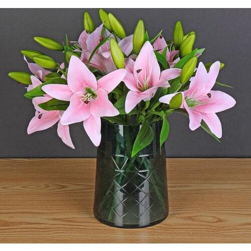 Lily Artificial Flowers High Quality 1Pcs Clearance Latex Yellow Flower Branch Preserved Wedding Decoration Valentines Day Gift