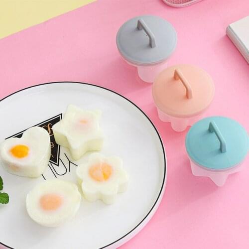 5Pcs/set Cute Egg Steamer With Oil Brush Fower Heart Shaped Ice Cream Mold Plastic Egg Tools Kitchen Cooking Tools