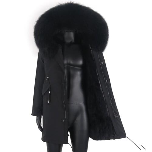 Men Jacket Luxury Fur Parka Oversize Real Fur Man Winter Coat Long Waterproof Natural Raccoon Fur Collar Plus Size Men Clothing