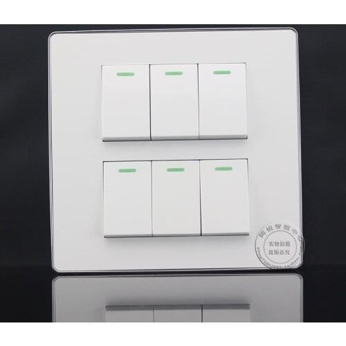 120x120MM Wall Face Plate Six Open Double Control Switch Panel socket Outlet Connector Faceplate