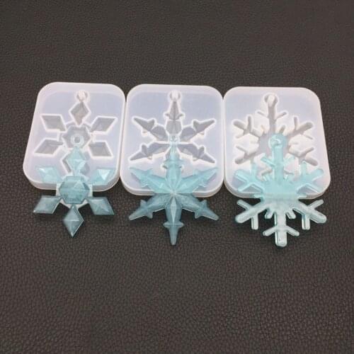 NOT AS LONG diy Mirror Crystal Epoxy Snowflake Accessories with Hole Pendant Silicone Mold Handmade Jewelry Christmas Epoxy Mold