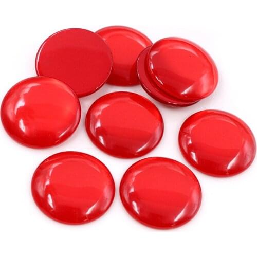 New Fashion 10pcs 25mm Red Color Flat Back Resin Cabochons Cameo G3-18