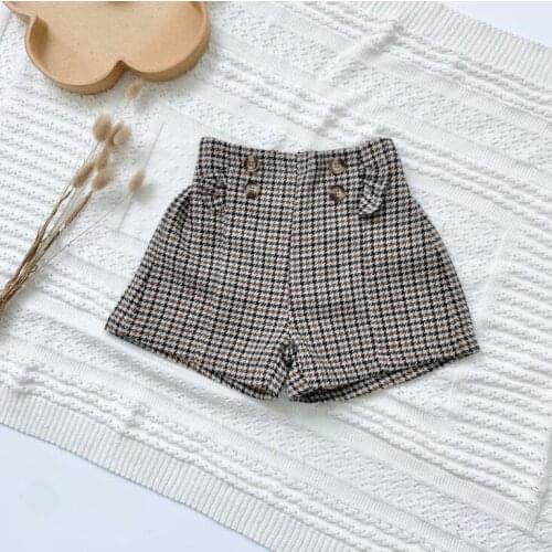 2021 new girs boys plaid shorts winter fashion cotton kids shorts 2-8 years WD109