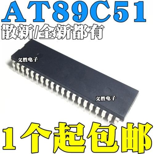 New and original AT89C51-24PI -24PU -24PC DIP40 IC ATMEL 8-bit microcontroller chip electronic components integrated circuits