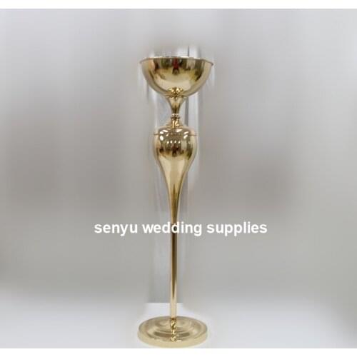 New style wedding centerpiece gold metal vase metal wedding flower stands for sale senyu0528
