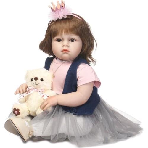NPKCOLLECTION reborn toddler doll soft real gentle touch vinyl silicone with beautiful clothes toys for children on Birthday
