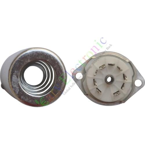 Wholesale and retail 20pc 9pin Ceramic vacuum tube sockets valve with Shield Cover 75MM audio amp DIY free shipping