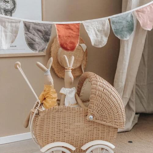 Nordic Style Hanging Decorations Cotton Linen Flower Garland Kids Chambre Enfant Room Decoration Home Party Wedding Wall Decor