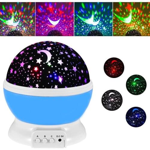 LED Night Star Sky Projector Light Lamp Rotating Starry Baby Room Kids Gift Galaxy Star Party Decorations