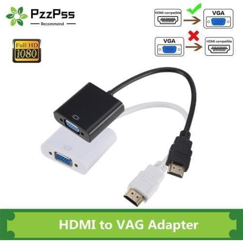 PzzPss 1080P HDMI-compatible to VGA Adapter Digital to Analog Converter Cable For Xbox PS4 PC Laptop TV Box to Projector Display