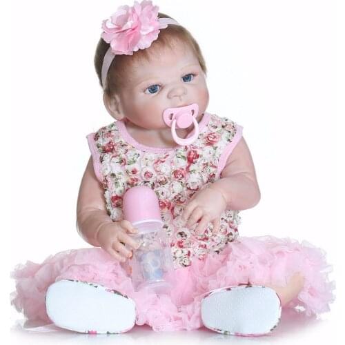 23"Reborn babies Full silicone bebe alive realistic fake infant bebe dolls fashion lifelike classic bonecas brinquedos gift