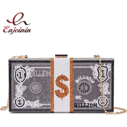Luxury Diamond Dollar Box Styke Fashion Women Purses and Handbags Evening Bag Clutch Bag for Lady Shoulder Bag 2020 Designer Bag
