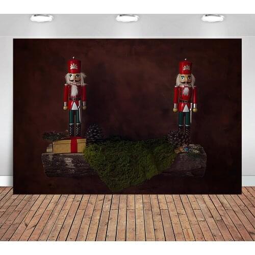 Christmas Photography Background Merry Christmas Party Brown Wall Newborn Baby Kids Child Portrait Backdrop Photo Studio Props